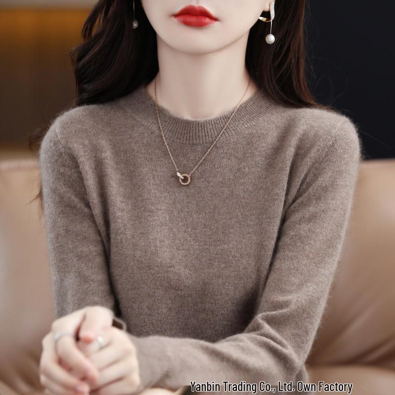 Women's Long Sleeve Round Neck Pullover: Stylish, Versatile, Light Knitwear for Autumn and Winter