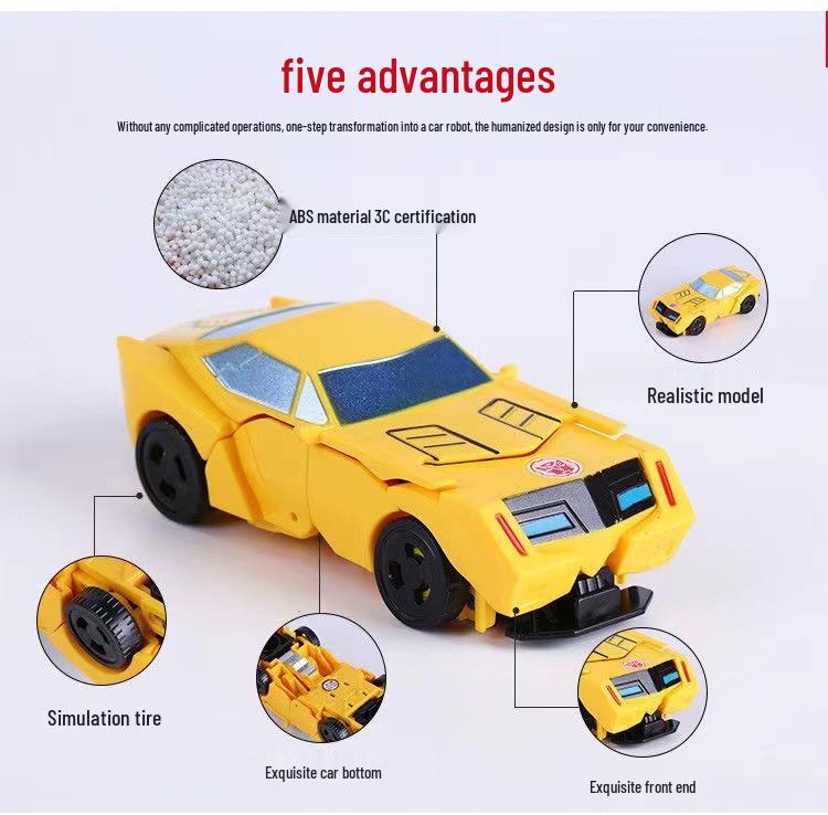 Children's One-Step Transforming Optimus Prime & Bumblebee Autobot Dinosaur Toy