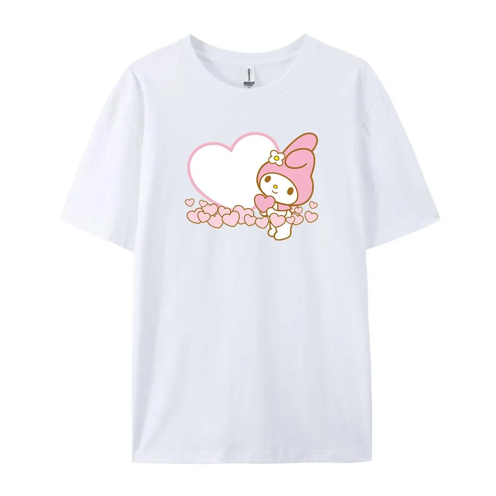 Cotton Breathable Childrens Tshirt 2026 Summer New Cute Melody Printed Parent Child Wear Unisexs and Womens Short Sleeves