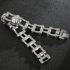 Skeleton Men's Bracelet Stainless Steel Punk Skull Wristband 16MM Wide Bicycle Chain Charm Bangles Trendy Bikers Jewelry for Men
