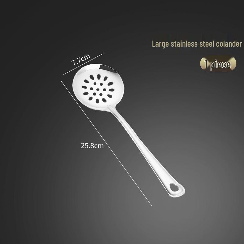 Stainless Steel Kitchen Utensil Set: Serving Spoon, Ladle, Flat Spatula, Slotted Spatula, Small Ladle