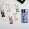 Universal Finger Ring Phone Holder Desktop Ultra-thin Cartoon Rabbit Phone Stand Foldable Buckle Adhesive Pull Rod Support Frame