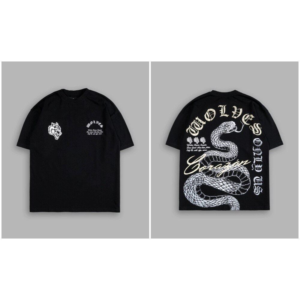 New DARCSPORT Wolf Head Bushido Short Sleeve Men's and Women's Oversized Yk2 American Sports and Leisure Loose Printed Cotton T-shirt