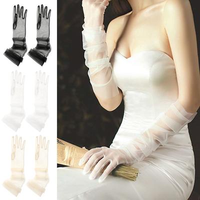 Bekleidungszubehör Ultradünne Brauthandschuhe Partykleid Hochzeitshandschuhe Tüllhandschuhe