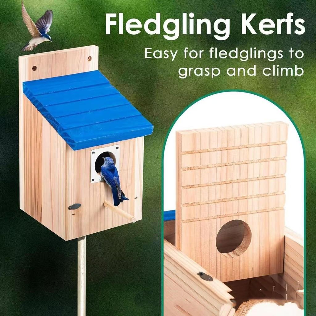Holz-Vogelhaus Außen Hängender Vogelkäfig mit Sitzstange für Gartenvögel