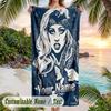 Lady Gaga Beach Towel, Personalized Custom Name Text, Quick Dry Large Absorbent Towel For Beach Pool