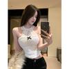 With chest pad, lace splicing neck sling vest for women's summer inner with Spice Girls sexy short top outside