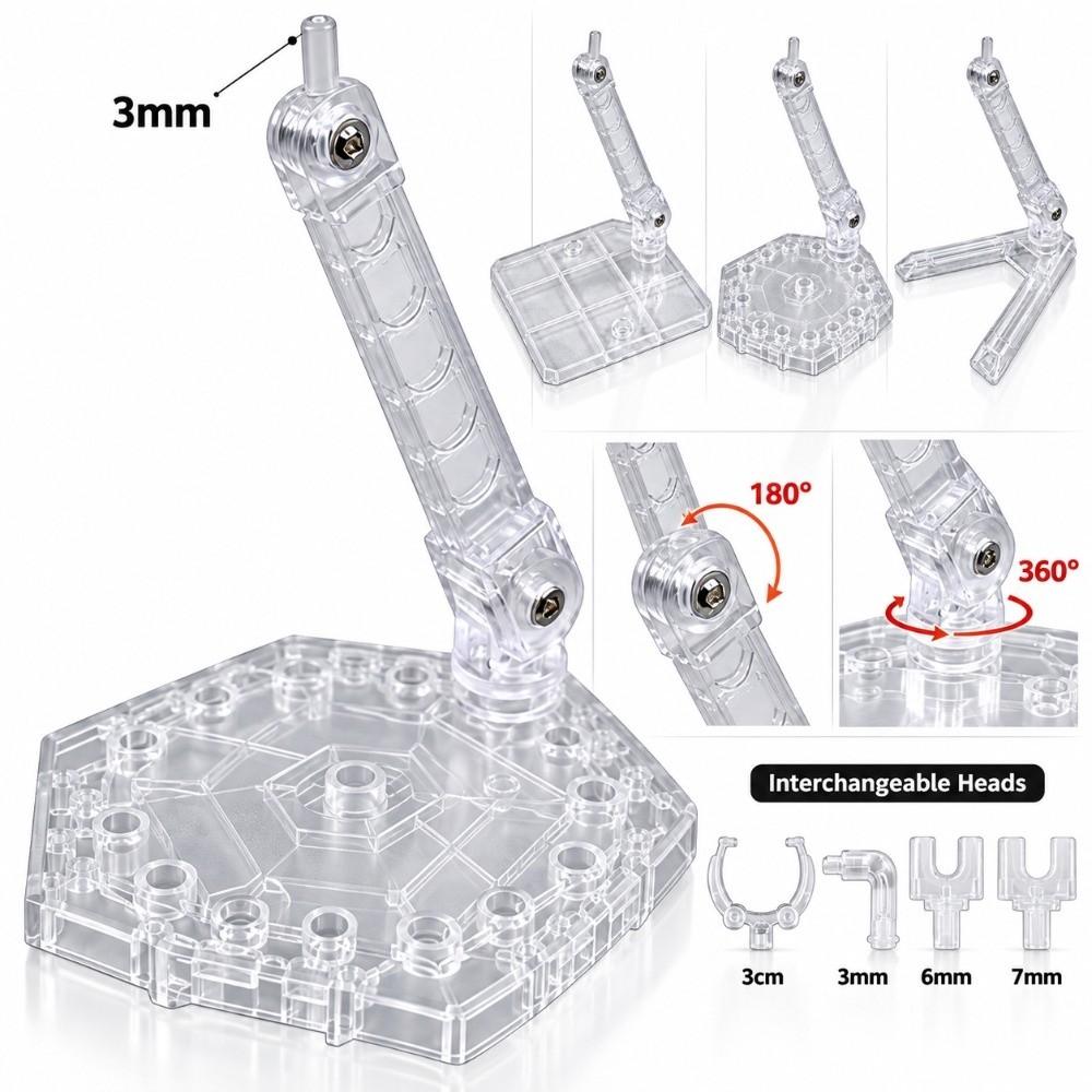 Adjustable Arm Action Figure Display Stand Transparent Action Figure Base  HG Model Figures