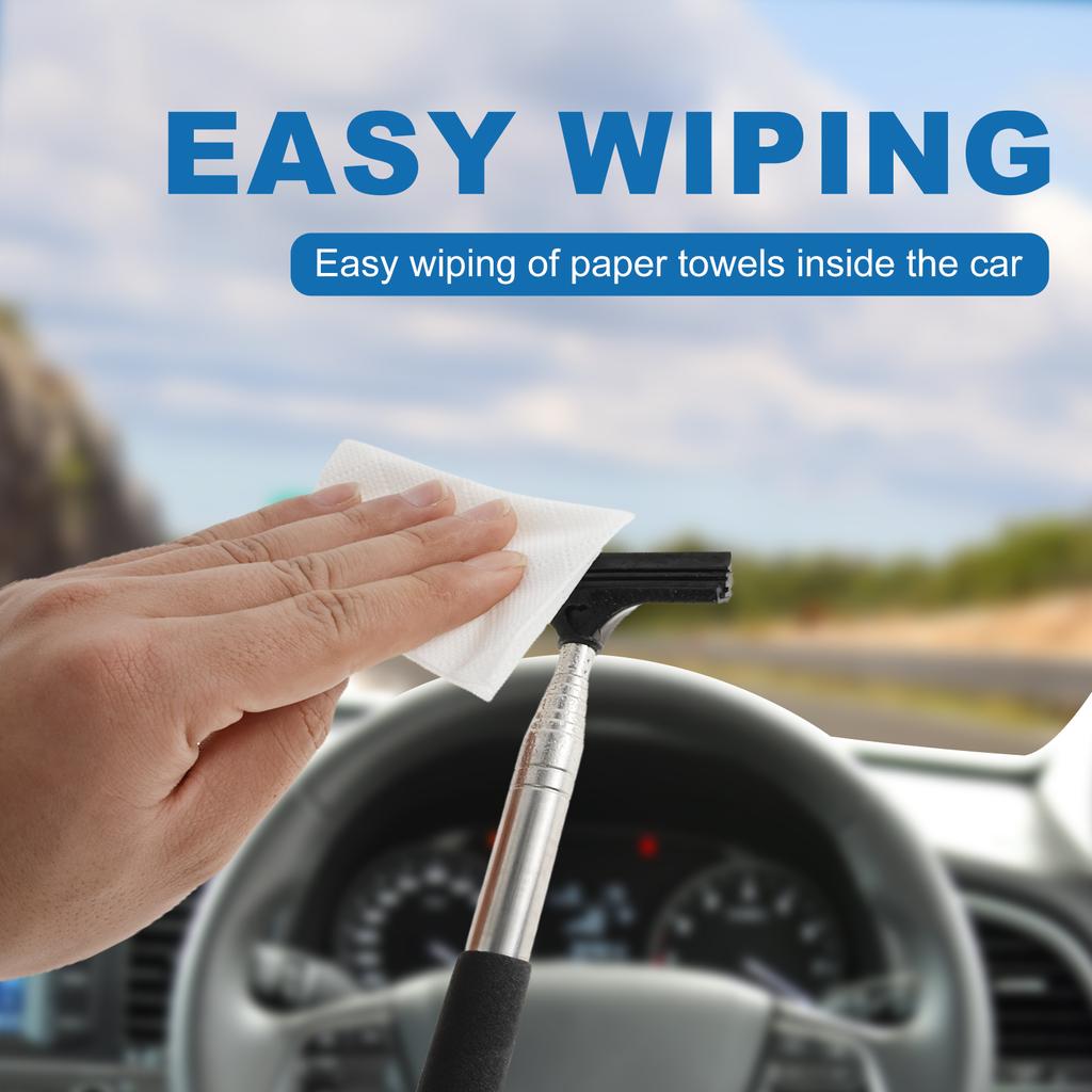 2Pcs Car Rearview Mirror Wiper Mini Squeegee Stainless Steel Telescopic Car Side Mirror Window Wash Cleaning Tool Handheld Wiper