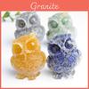 Natural Water Crystal Owl Resin Sculpture For Modern Home Decor And Office Space