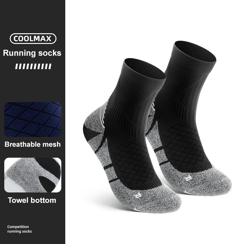 WRELS Coolmax Socks Man Women Sports Hiking Cycling Running Fabric Damping Socks Breathable Moisture-Wicking Outdoor Sports Sock