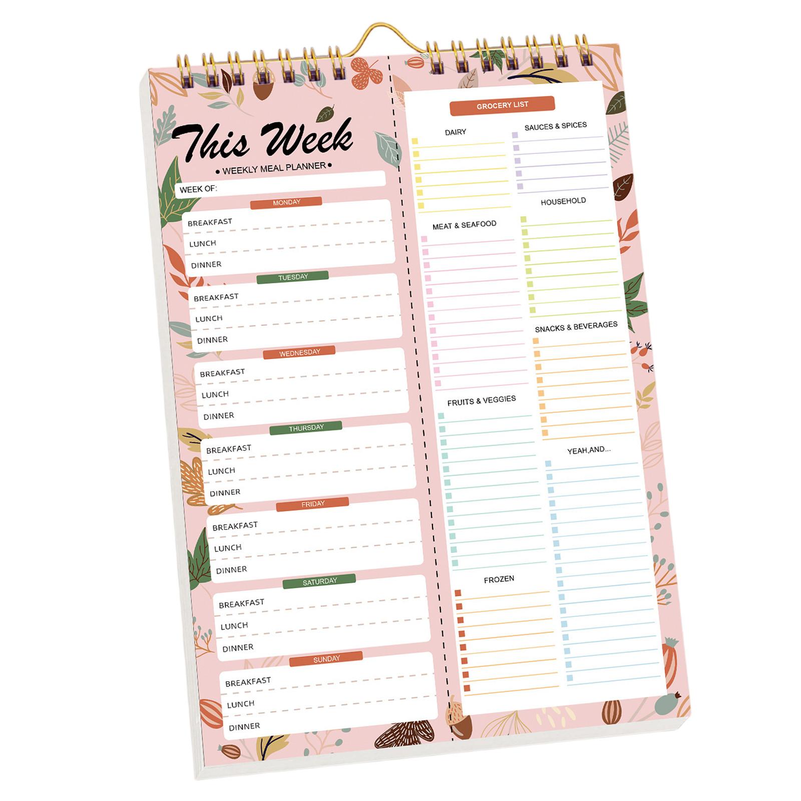 

Self Discipline Recipe Daily And Weekly Planner Menu Organizer Spiral Tear Off Schedule Management Notebook One Size