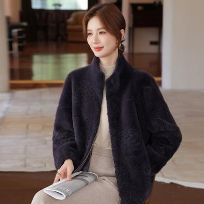 Middle-aged Women's Clothing, Middle-aged Women's Coat, Thickened Zipper, Light Luxury Temperament, Loose Retro Top, Integrated Fur