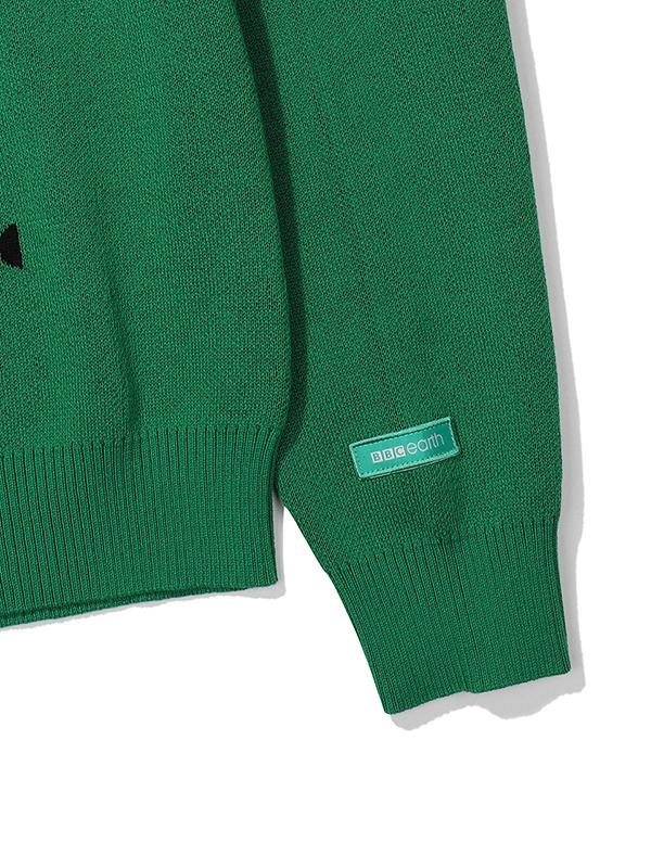 BBC EARTH Slogan Animal Sweater_Dark Green