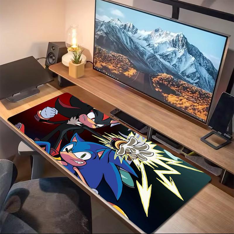 Sonic the Hedgehog Print Cushion Non-slip Laptop Tablet Big Mousepad XXL Mat Mini PC Playmat With Lock edge
