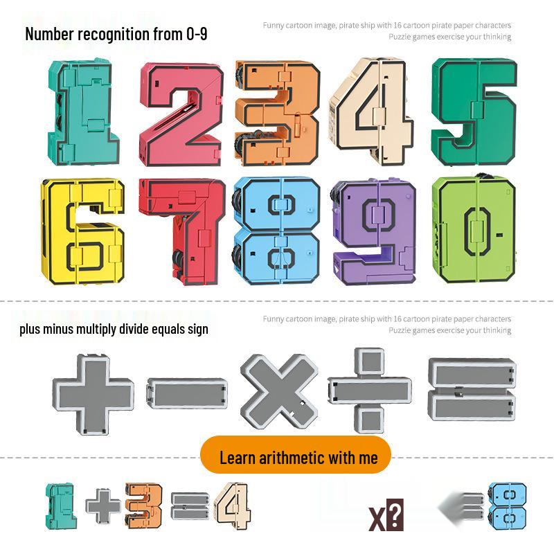 Children's Transforming Number Robot Toy Combiner – Assembled Autobot