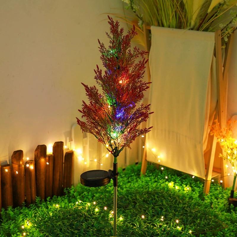 1/2/4PCS Color Solar Christmas pine tree lamp Christmas garden floor lamp suitable for garden passages and Christmas decoration