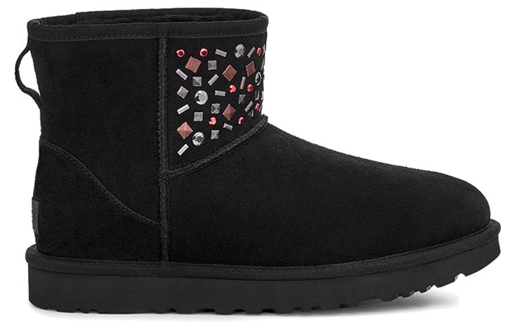 UGG Classic Mini Stud Ii Rivets Snow Boots Black Women's 1119101-BLK