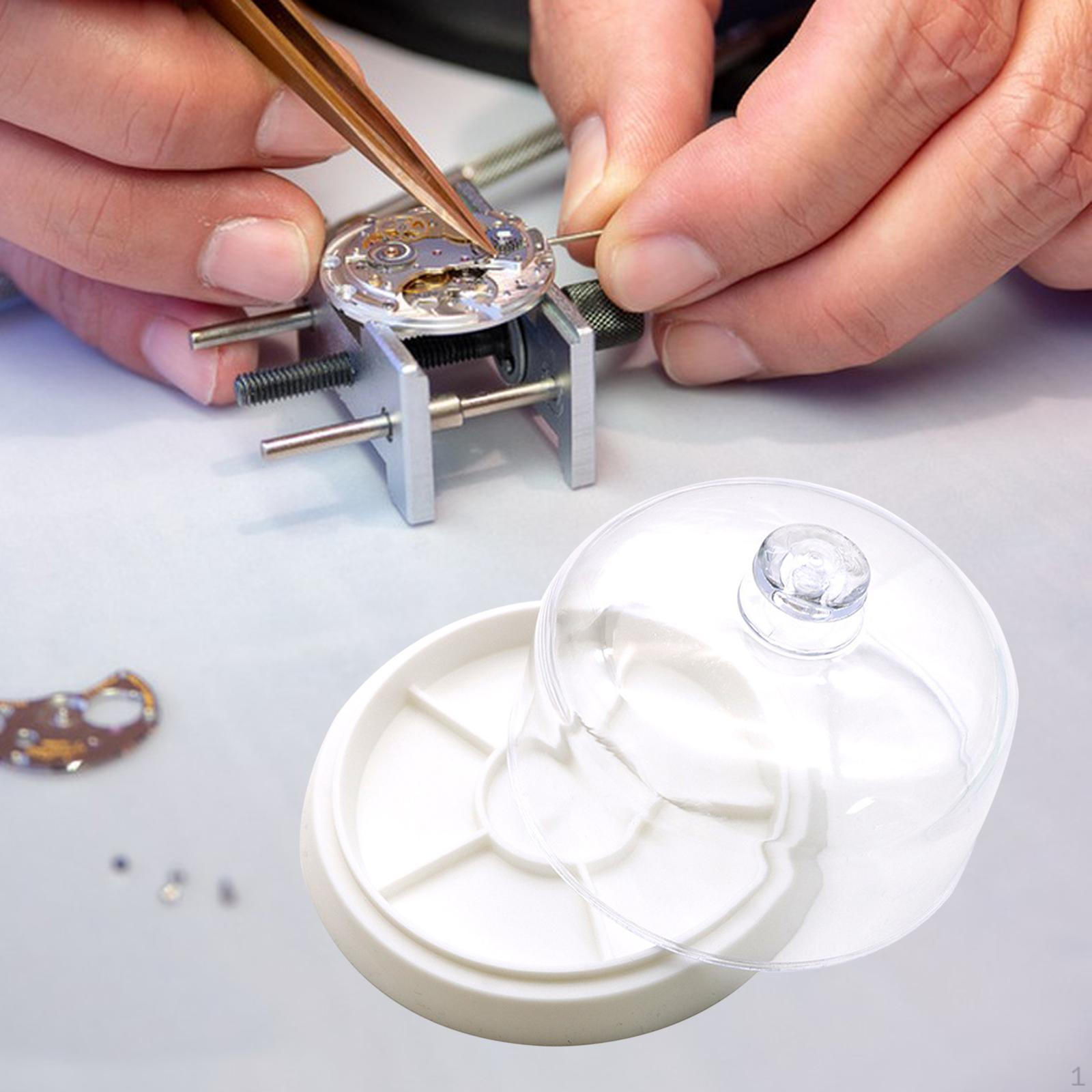 

Аксессуары для часов Ящик для хранения Инструменты Обслуживание оборудования Винт Компонент Пыль белый