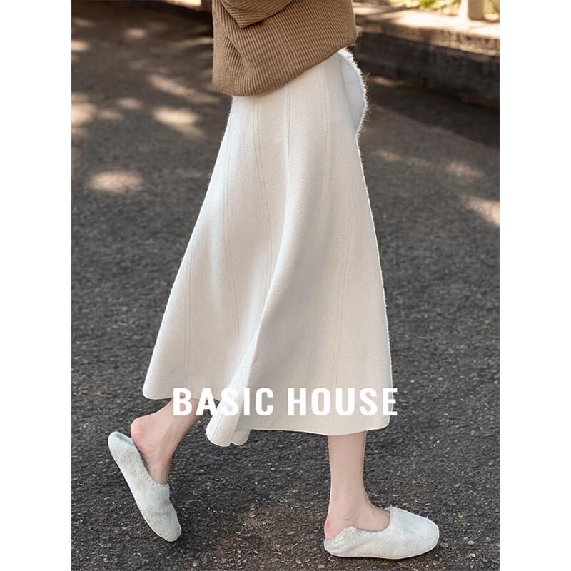 Basic House Women s Knitted A-Line Midi Skirt S