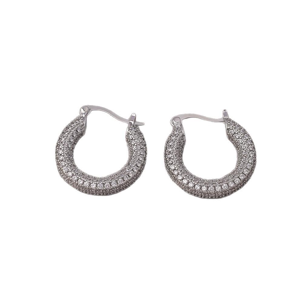 Luxury Silver Needle Zirconia Earrings for Women - Elegant Hoop Design for Square & Round Faces, Exquisite, Unique, Light, & Stylish.