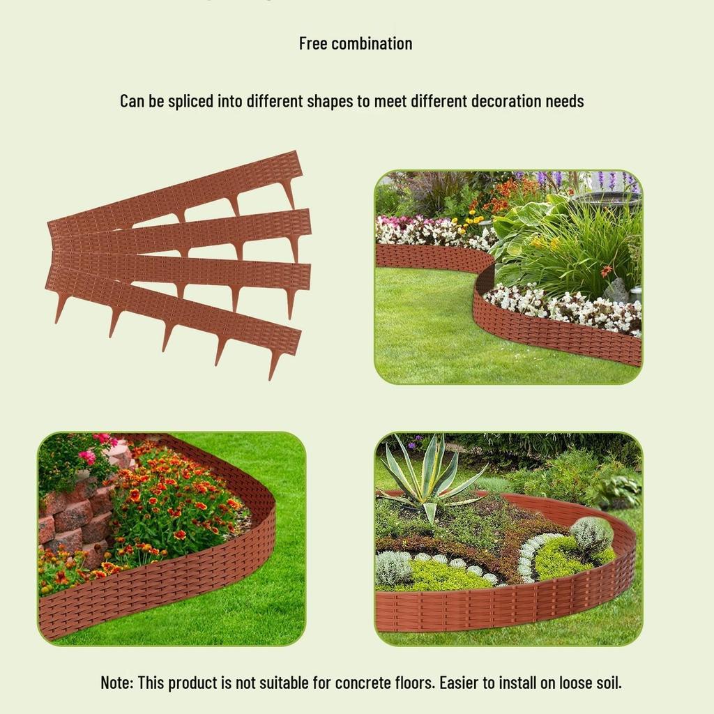 Rattan-Style Garden Edging Flower Bed Fence