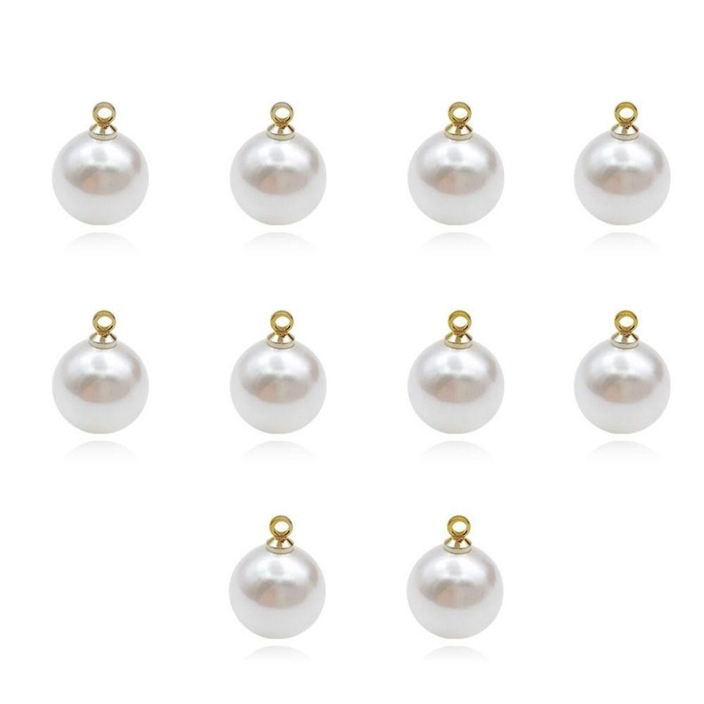 10PCS Handmade Imitation Pearl Clothes Decor DIY Dangle Earrings Pendant Zipper