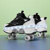 Scarpe da pattinaggio a rotelle a quattro ruote a doppia fila LED Flash Scarpe a rotelle a doppio uso Uomo Donna Sneakers casual Scarpe sportive per passeggiate con il cane
