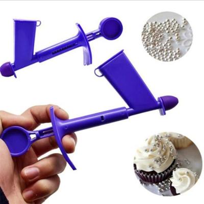 1 Set Faux Pearl Applicator with 4 Sizes Silicone Nozzle Food Grade Plastic Candy Bead Application Dessert Cake Decorating Tool