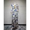 Middle East Foreign Trade Print Robe Elegant Soft Home Waist Lace-up Waist Hugging Tassel Dress Dresses