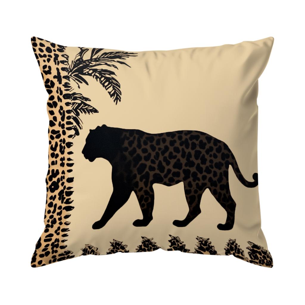 Afrikanische Graslandtier-Silhouette Kissen Kissenbezug Polyester Kissenbezug Dekokissen für Sofa Heimdekoration Kissenbezug