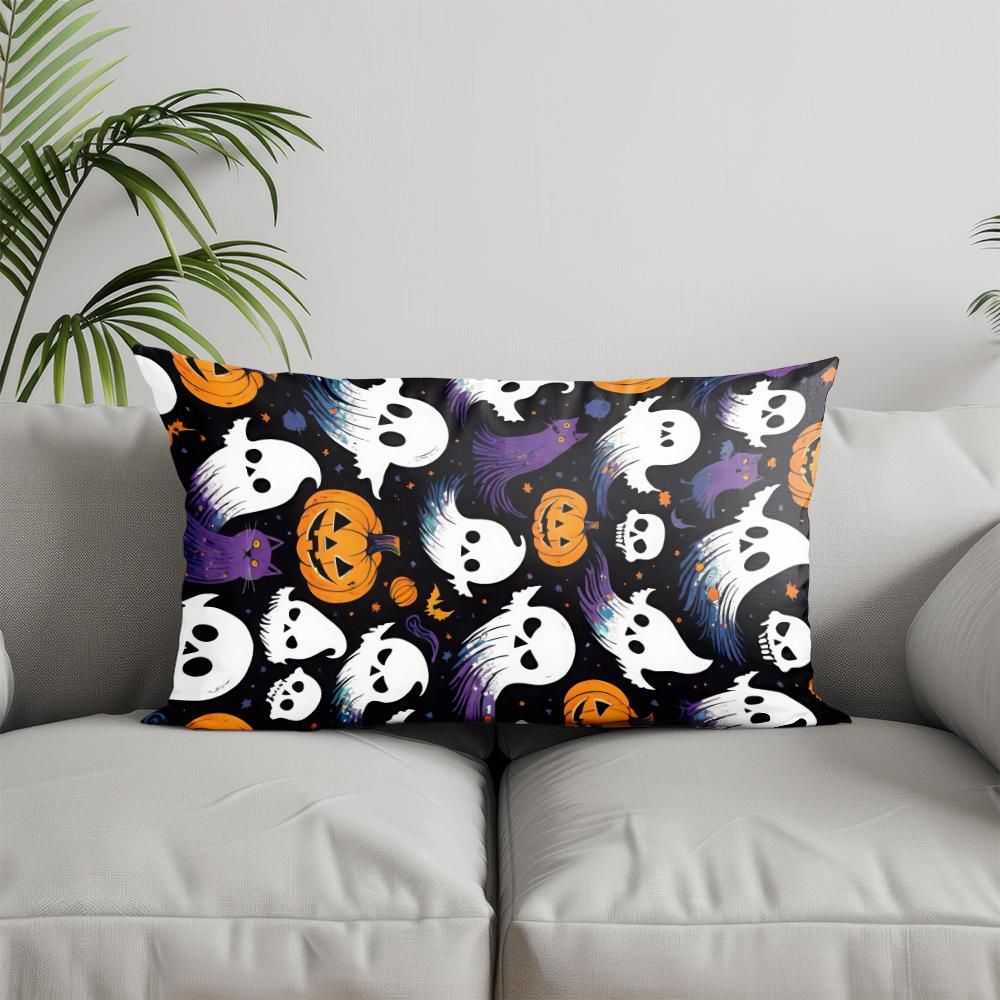 Home Decor Halloween Cat & Pumpkin Pillow Suitable For Sofa Bedroom Car Pillow Cover Cushion Rectangular Back Cushion