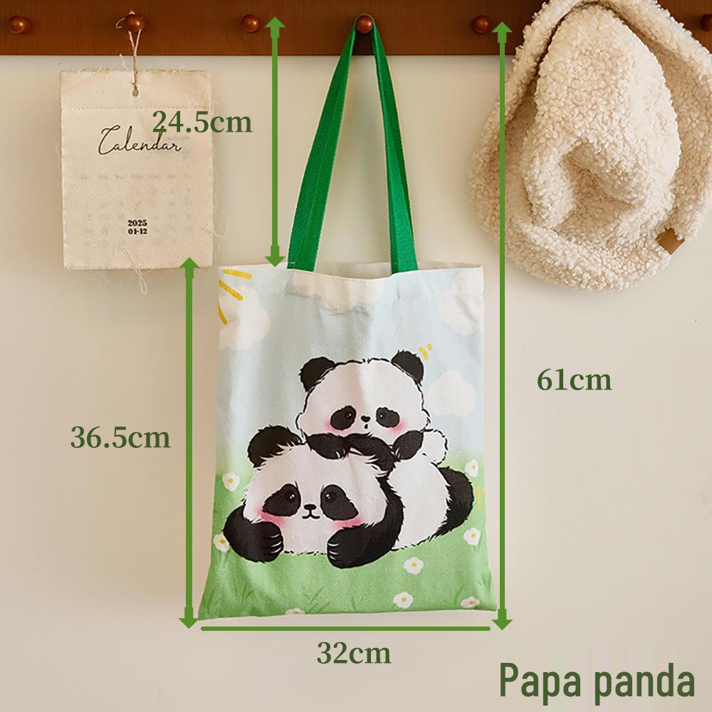 

Милая холщовая сумка-тоут с пандой большой вместимости - Студенческая сумка через плечо и сумка для документов