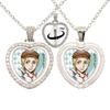 Anime Bungou Stray Dogs Glass Cabochon Glass Heart Pendant Double Sided Necklace Fan Gift Jewelry For Friends