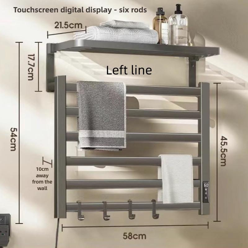 Bathroom Electric Bath Towel Carbon Fiber Warmer Heating Towel Rack Intelligent Constant Temperature Towel Dryer Shelf