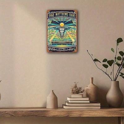Cartello in Latta Vintage Poster Concerto Dave Matthews Band 12x8 Pollici Decorazione Murale Metallica Retrò con Fori