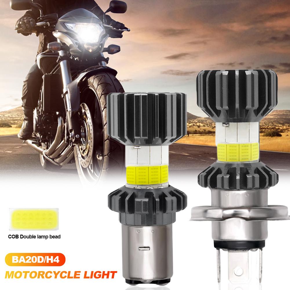 H4 LED Moto H6 BA20D LED Motorcycle Headlight Bulbs 8 Sides COB White 6000K Hi Lo Lamp Scooter Accessories Fog Lights 12V