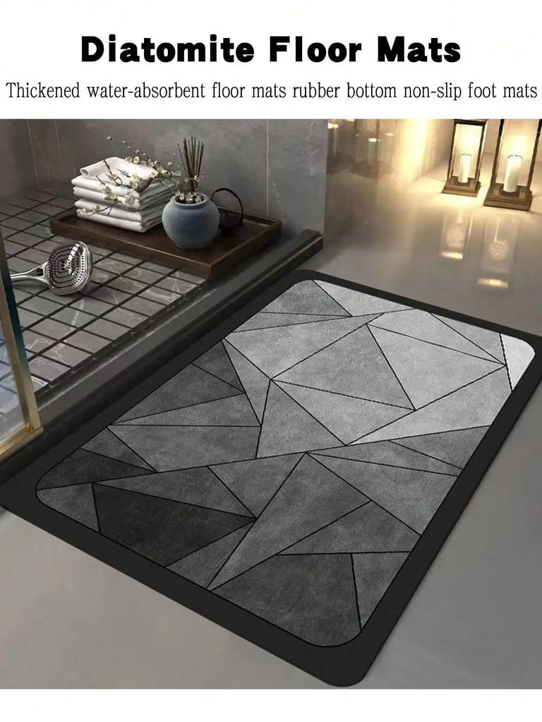 Diatomite Floor Mat  Absorbent Rubber Non-Slip Foot Mat Light Bathroom Doorway Dirt-Resistant Quick-Drying Entry Door