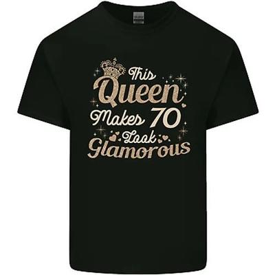 70th Birthday Queen Seventy Years Old 70 Mens Cotton T-Shirt Tee Top