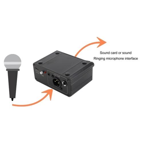 High Gain Microphone Preamp with 48V Phantom Power, XLR Output, and Low Noise for Dynamic and Condenser Microphones