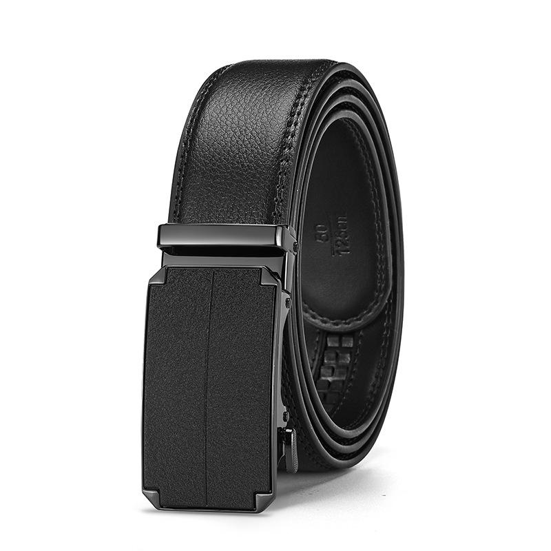 Men's High-End Genuine Leather Automatic Buckle Belt for Casual Trousers