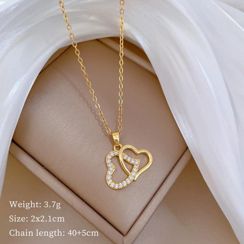 Náhrdelník Bear Heavy Industry Dámsky Medený Mikro-Inkrustovaný Pravým Zlatom Galvanicky Pokovovaný Jemná Kľúčna Kosť Retiazka Retiazka na Krk