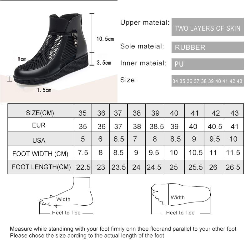 Fashion AIYUQI Women's Cool Boots Summer Genuine Leather 2025 New Platform Women's Shoes Fashion Large Size Women's Mesh Boots
