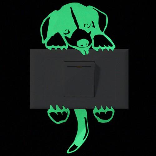 Luminous Cartoon Switch Sticker Glow in the Dark Cat Sticker Fluorescent Fairy Moon Stars Sticker Kid Room Decoration Home Decor