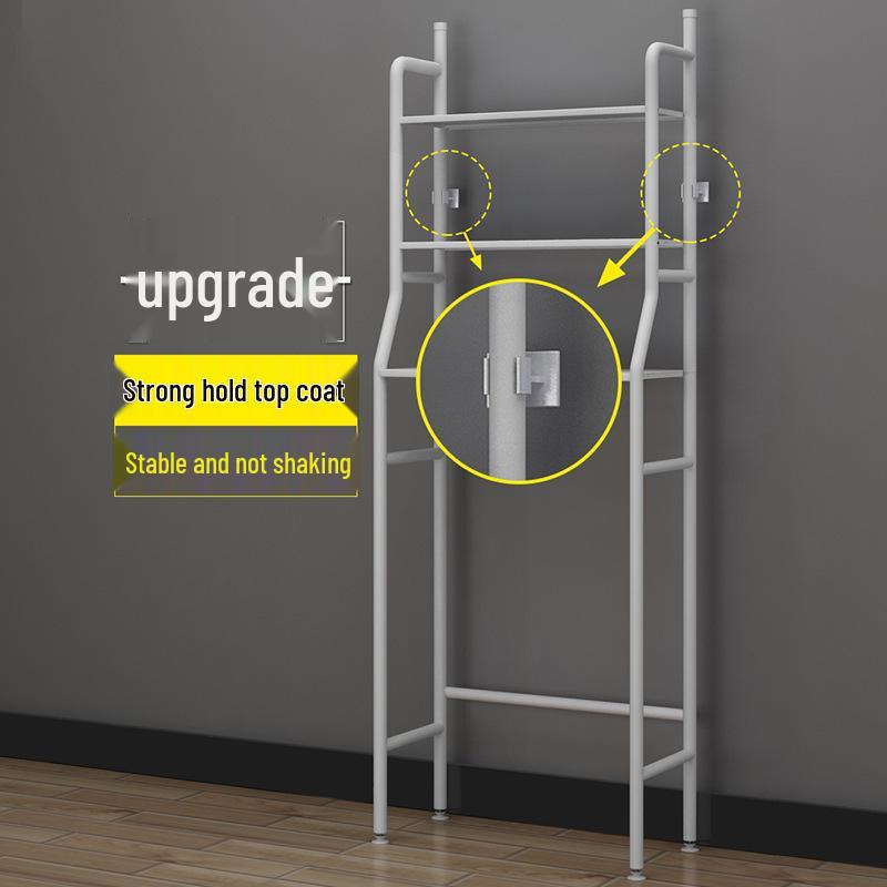 Multi-Layer Bathroom Storage Rack, Floor-Standing & Punch-Free, for Above Toilet or Washing Machine.