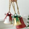 Metal Holiday Bell Ornament for Christmas Tree and Entry Area, Hanging Display Piece with Rope Loop and Top Accent