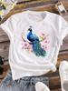 (Asian Size) Watercolor Cute 90s Lady Female Top Printed Women Casual T Shirt Fashion Graphic Short Sleeve T-shirts Tee Clothing