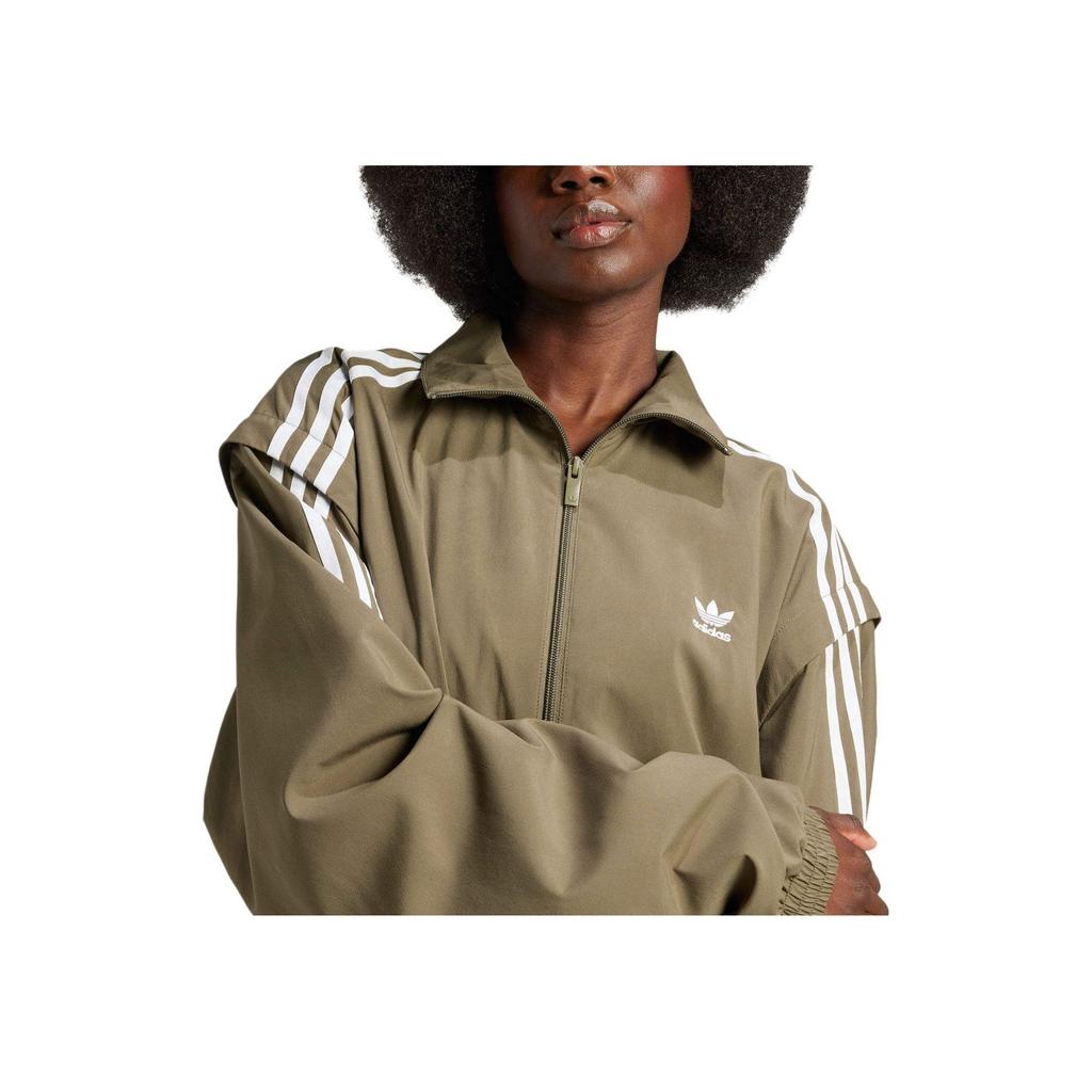 Adidas Originals Adilenium Loose Fashion Versatile Long Sleeve Jacket Women Jacket Olive-Green JM9252