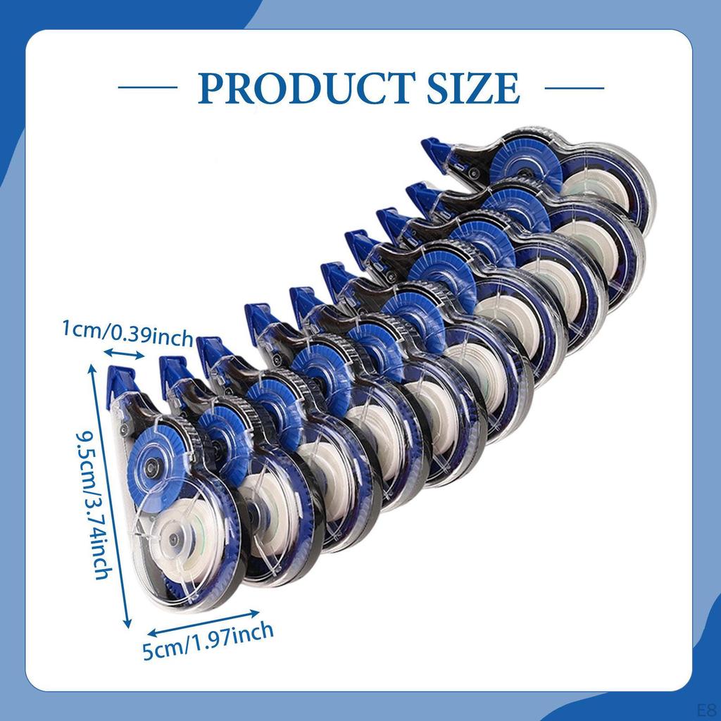 10Pcs Correction Tape with Dispenser Easy To Use Roller Pocket Eraser