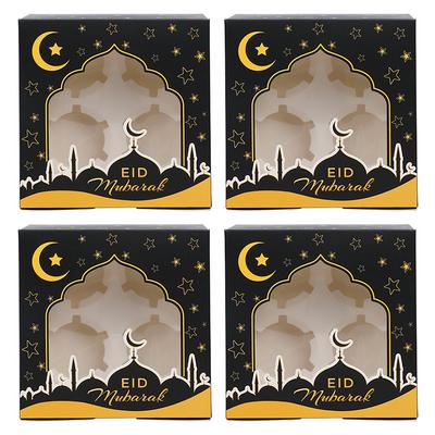 2-10 Pièces Boîte à Gâteau Eid Mubarak Ramadan Kareem Boîtes d'Emballage pour Muffins Cupcakes 2026 Décorations de Fête Islamique Musulmane Sac à Bonbons Cadeau